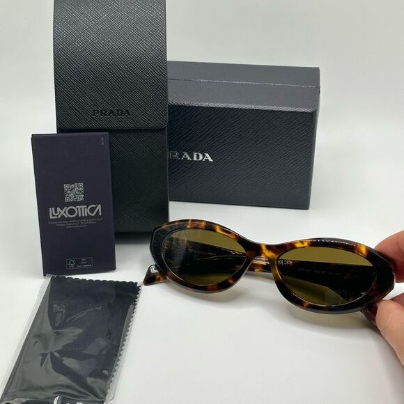 PRADA Sunglasses PR26ZS 14L09Z Honey Tortoise Dark Brown Women NEW - Picture 11 of 13